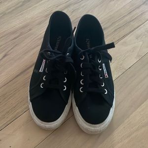 Superga black platform sneakers
